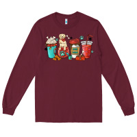 Burgundy dog mama golden retriever Long Sleeve Tee - MaliasSmallBusiness