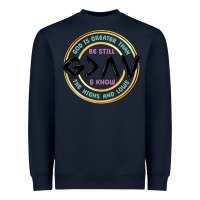 Navy be still and know Heavyweight Sweatshirt - MaliasSmallBusiness