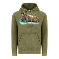 Vintage Olive Walrus Vintage Hoodie - LillyAllenDesigns