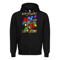 Black rawsomely different autism t rex Zipper Hoodie - Artiststas