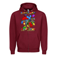 Burgundy rawsomely different autism t rex Zipper Hoodie - Artiststas