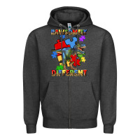 Charcoal Heather rawsomely different autism t rex Zipper Hoodie - Artiststas