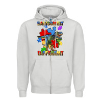 Dove Grey rawsomely different autism t rex Zipper Hoodie - Artiststas