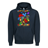 Navy rawsomely different autism t rex Zipper Hoodie - Artiststas