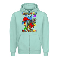 Seafoam rawsomely different autism t rex Zipper Hoodie - Artiststas
