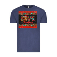 Vintage Denim love christmas highland cow and turquoise gemstone Vintage Tee - Jasminsmagicworld