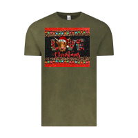 Vintage Olive love christmas highland cow and turquoise gemstone Vintage Tee - Jasminsmagicworld