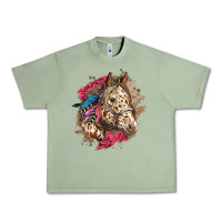 Oil Green Floral Appaloosa Horse With Feathers Urban Heavy Tee - LillyAllenDesigns