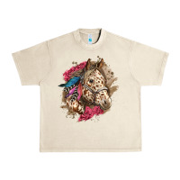 Sandshell Floral Appaloosa Horse With Feathers Urban Heavy Tee - LillyAllenDesigns