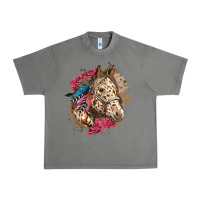 Tornado Floral Appaloosa Horse With Feathers Urban Heavy Tee - LillyAllenDesigns