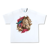 White Floral Appaloosa Horse With Feathers Urban Heavy Tee - LillyAllenDesigns