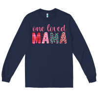 Navy one loved mama Long Sleeve Tee - JahusDesignShop