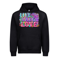 Black Live laugh love hippie Valentine's Day Urban Hoodie - FaDigitalArtStudio