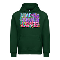Forest Green Live laugh love hippie Valentine's Day Urban Hoodie - FaDigitalArtStudio