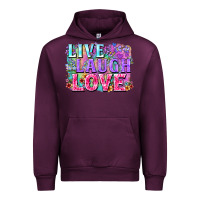 Mauve Wine Live laugh love hippie Valentine's Day Urban Hoodie - FaDigitalArtStudio