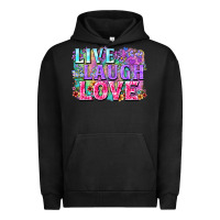Pigment Black Live laugh love hippie Valentine's Day Urban Hoodie - FaDigitalArtStudio