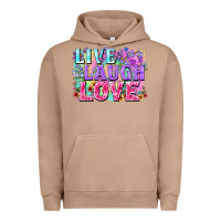 Pigment Burro Live laugh love hippie Valentine's Day Urban Hoodie - FaDigitalArtStudio