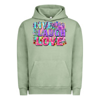 Pigment Oil Green Live laugh love hippie Valentine's Day Urban Hoodie - FaDigitalArtStudio
