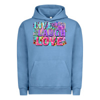Pigment Pebble Blue Live laugh love hippie Valentine's Day Urban Hoodie - FaDigitalArtStudio