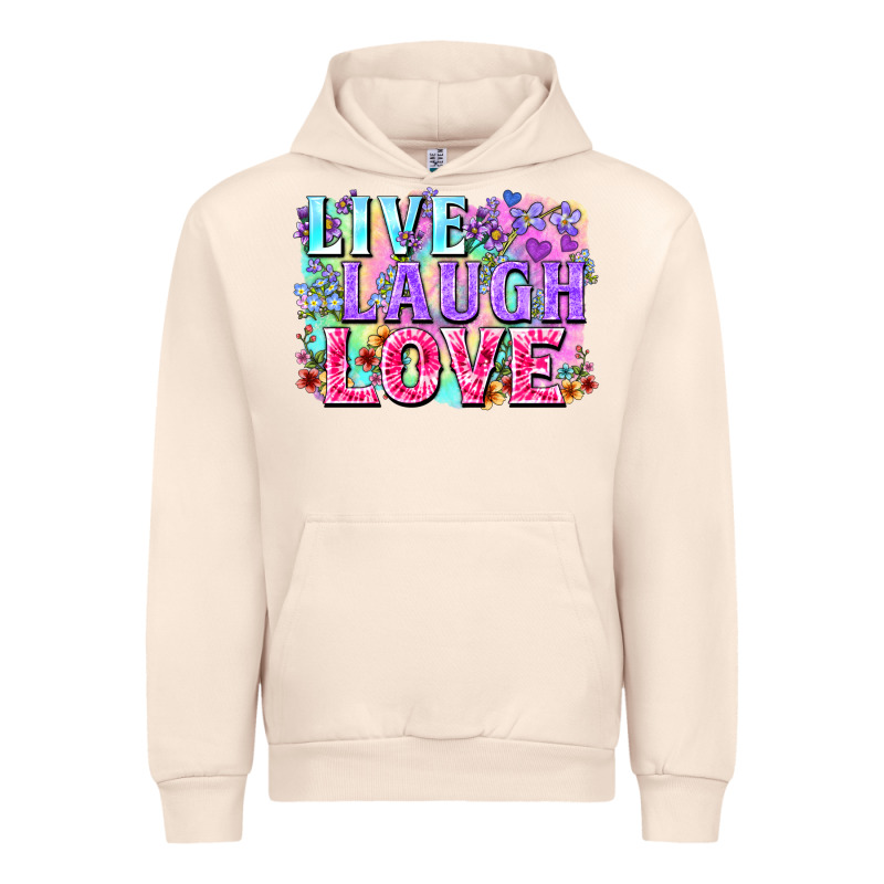 Live Laugh Love Hippie Valentine's Day Urban Hoodie by FaDigitalArtStudio | Teevron