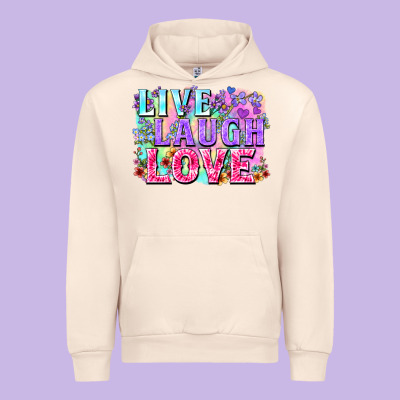 Live Laugh Love Hippie Valentine's Day Urban Hoodie Designed By Fadigitalartstudio