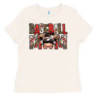 Bone baseball mom messy bun Ladies Tee - Zillion Design Studio