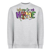Heather Grey welcome to our home Heavyweight Sweatshirt - MaliasSmallBusiness