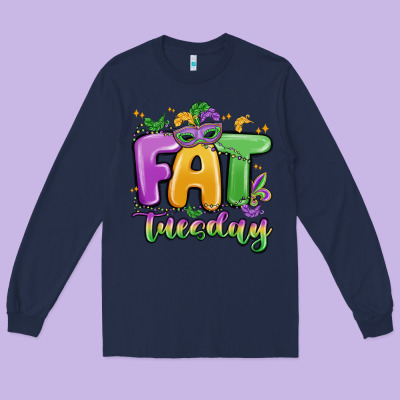 Fat Tuesday Long Sleeve Tee Designed By Maliassmallbusiness