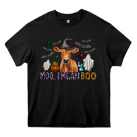 Black Moo I Mean Boo Heavy Core Tee - CowhideDigitalArt