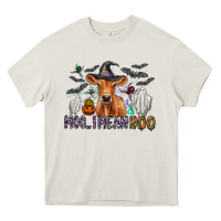 Cream Moo I Mean Boo Heavy Core Tee - CowhideDigitalArt