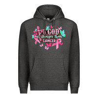 Charcoal Heather My god is stronger than Cancer Awareness Premium Hoodie - HowdyJamesFarm