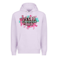 Lilac My god is stronger than Cancer Awareness Premium Hoodie - HowdyJamesFarm