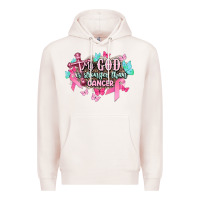 Pale Pink My god is stronger than Cancer Awareness Premium Hoodie - HowdyJamesFarm
