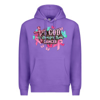 Purple My god is stronger than Cancer Awareness Premium Hoodie - HowdyJamesFarm