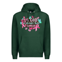 Sports Green My god is stronger than Cancer Awareness Premium Hoodie - HowdyJamesFarm