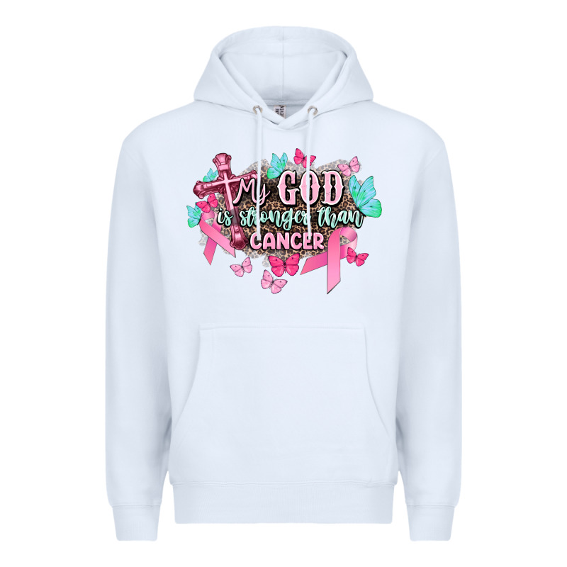 My God Is Stronger Than Cancer Awareness Premium Hoodie by HowdyJamesFarm | Teevron