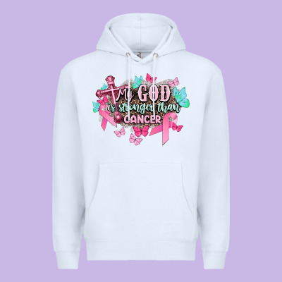 My God Is Stronger Than Cancer Awareness Premium Hoodie Designed By Howdyjamesfarm