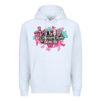 White My god is stronger than Cancer Awareness Premium Hoodie - HowdyJamesFarm