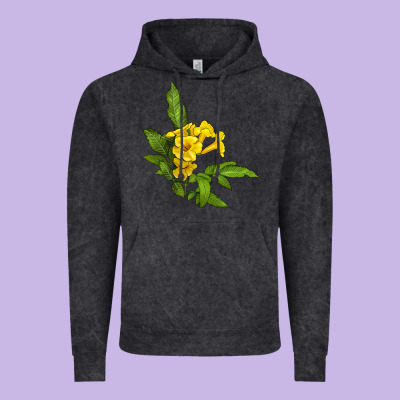 Yellow Elder Flower Vintage Hoodie Designed By Lillyallendesigns