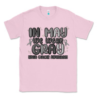 Bubblegum Pink in may we wear gray brain cancer awareness Classic Tee - MaliasSmallBusiness