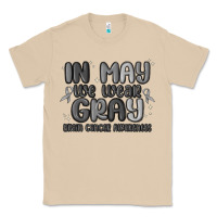 Mushroom in may we wear gray brain cancer awareness Classic Tee - MaliasSmallBusiness