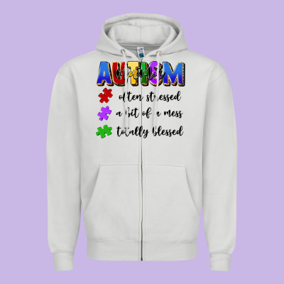 I'm A Hot Mess Always Stressed And Proudly Autism Zipper Hoodie Designed By Artiststas
