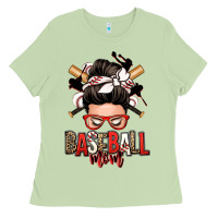 Matcha baseball mom messy bun Ladies Tee - Zillion Design Studio