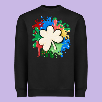 St Patricks Day Shamrock Autism Heavyweight Sweatshirt Designed By Maliassmallbusiness