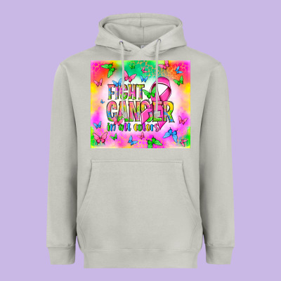 Fight Cancer In All Colors Heavyweight Hoodie Designed By Nancycooperartshop