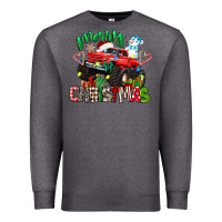 Charcoal Heather merry christmas monster truck Premium Sweatshirt - texasbilliewilder