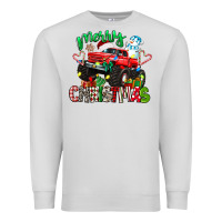 Dove Grey merry christmas monster truck Premium Sweatshirt - texasbilliewilder