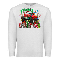 Oatmeal Heather merry christmas monster truck Premium Sweatshirt - texasbilliewilder