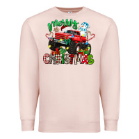 Pale Pink merry christmas monster truck Premium Sweatshirt - texasbilliewilder