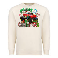 Sandshell merry christmas monster truck Premium Sweatshirt - texasbilliewilder